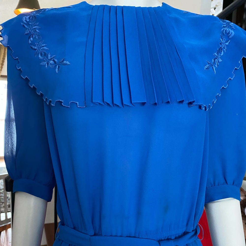 SOLDSOLDSOLD VTG 1980s bluebell secretary dress - Picture 5 of 6